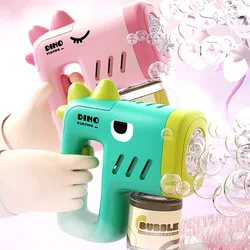 Pistola de burbujas eléctrica con dinosaurio ideal para verano