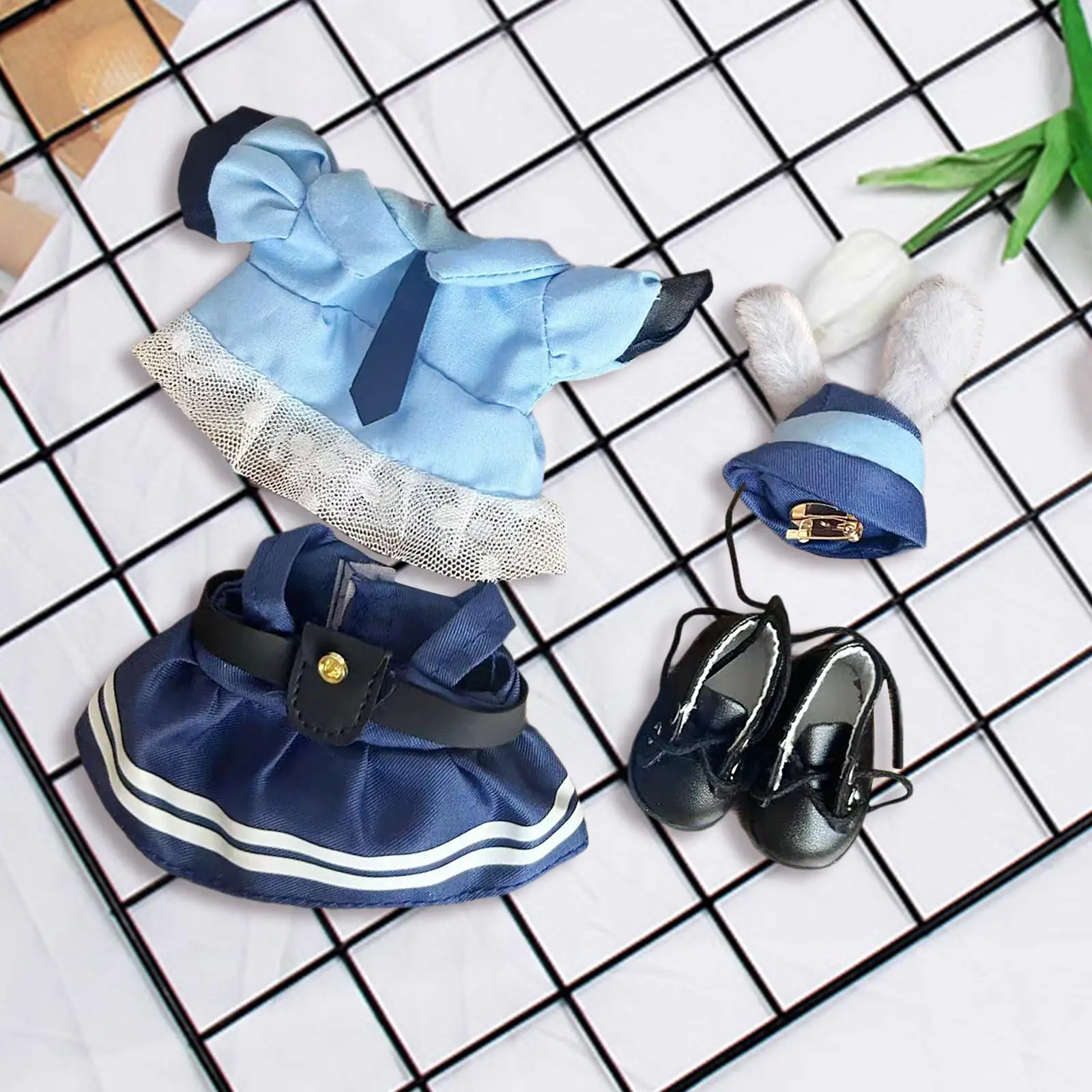 Doll Clothes for 15cm Plush Doll Stylish Comfortable Photo Props DIY Stuffed Animals Clothes Rabbit Suit Doll Clothing Cartoon