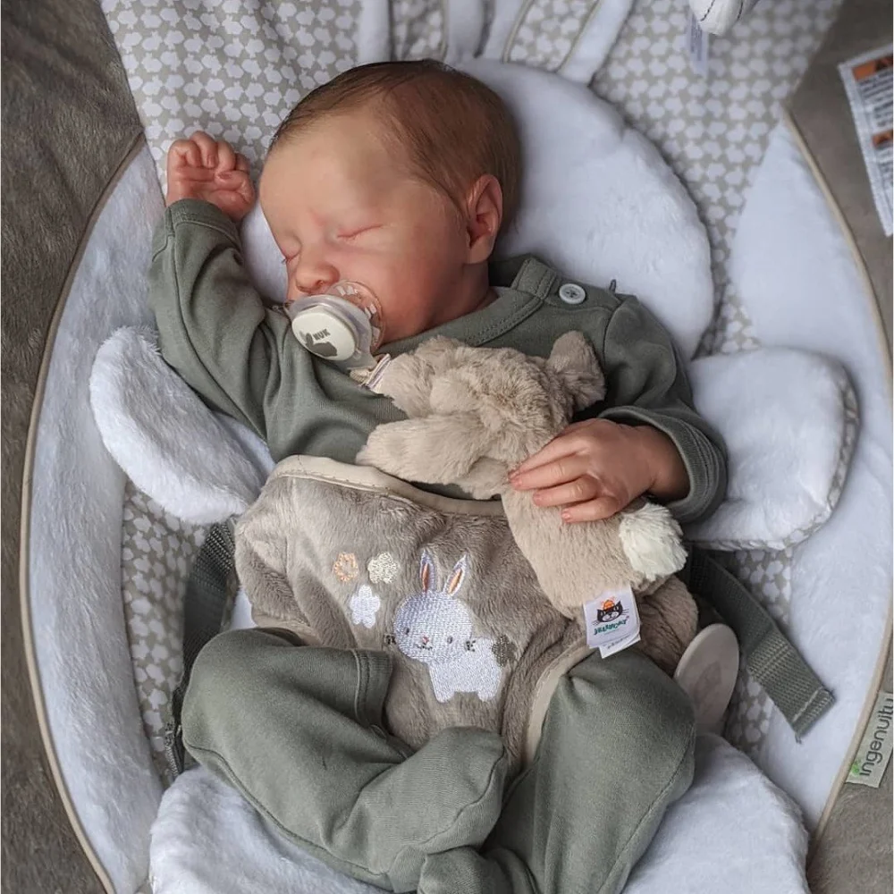 20 pulgadas realista Bebe Reborn Levi durmiendo acabado 3D piel pintada juguete para recién nacido figura para niñas sorpresa regalo de cumpleaños lol - imagen 2