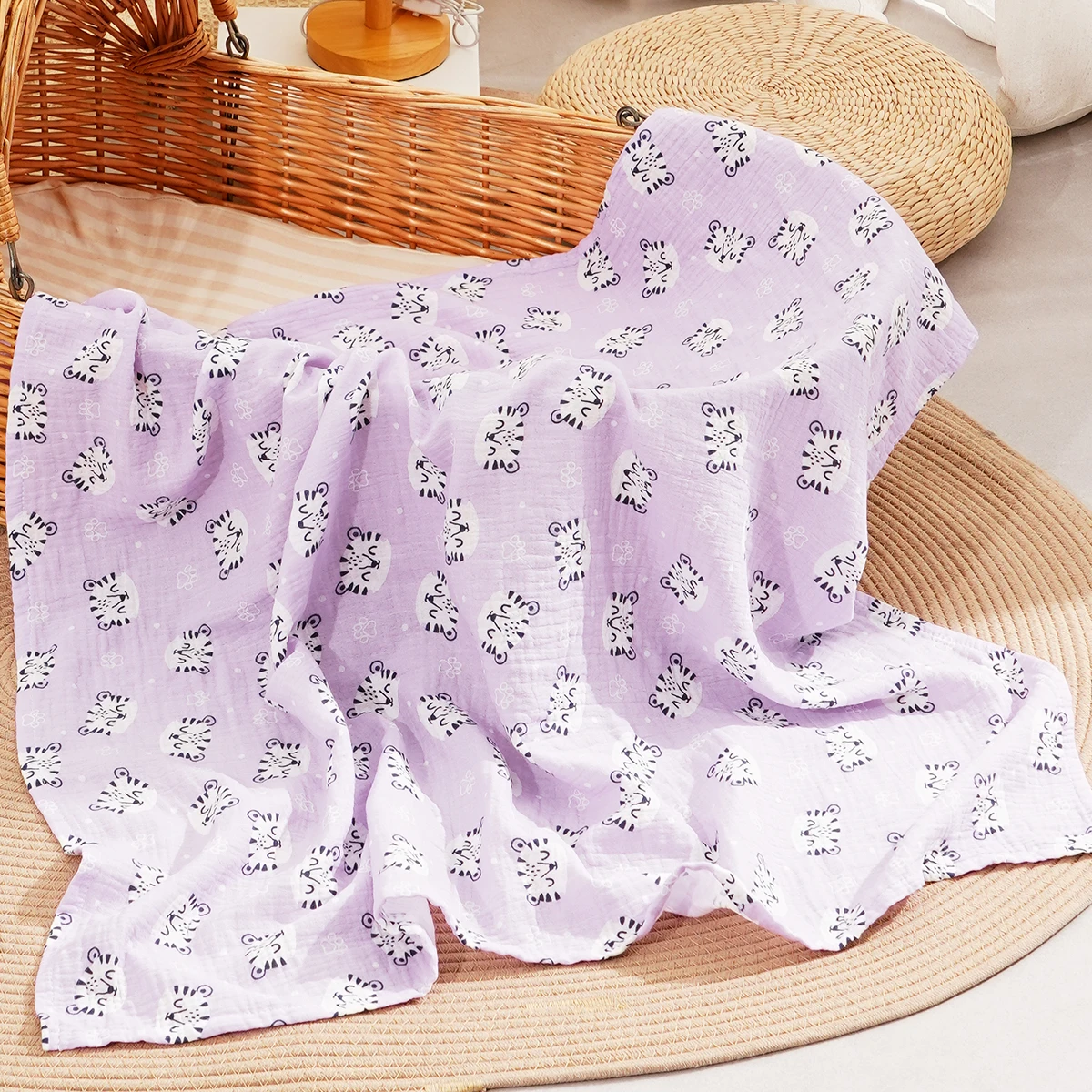 100% de crepé de algodón para bebé, mantas envolventes de muselina, colcha de abrazo, Toalla de baño suave, manta para cochecito, funda para siesta infantil