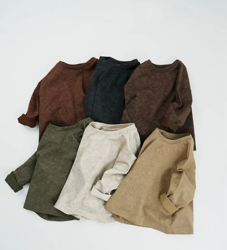 Camiseta Vintage de manga larga para niños y niñas, camiseta de algodón suave para niños de 1 a 6 años, ropa para niños y niñas, 6 colores, primavera 2026 - imagen 3