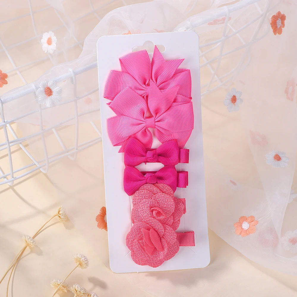 6 unids/set de accesorios para el cabello para niñas, horquilla con lazos de flores de Color caramelo, pinzas para el cabello seguras y sombrerería de molinete para niños - imagen 5