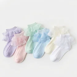 Calcetines de princesa con encaje de algodón para niñas