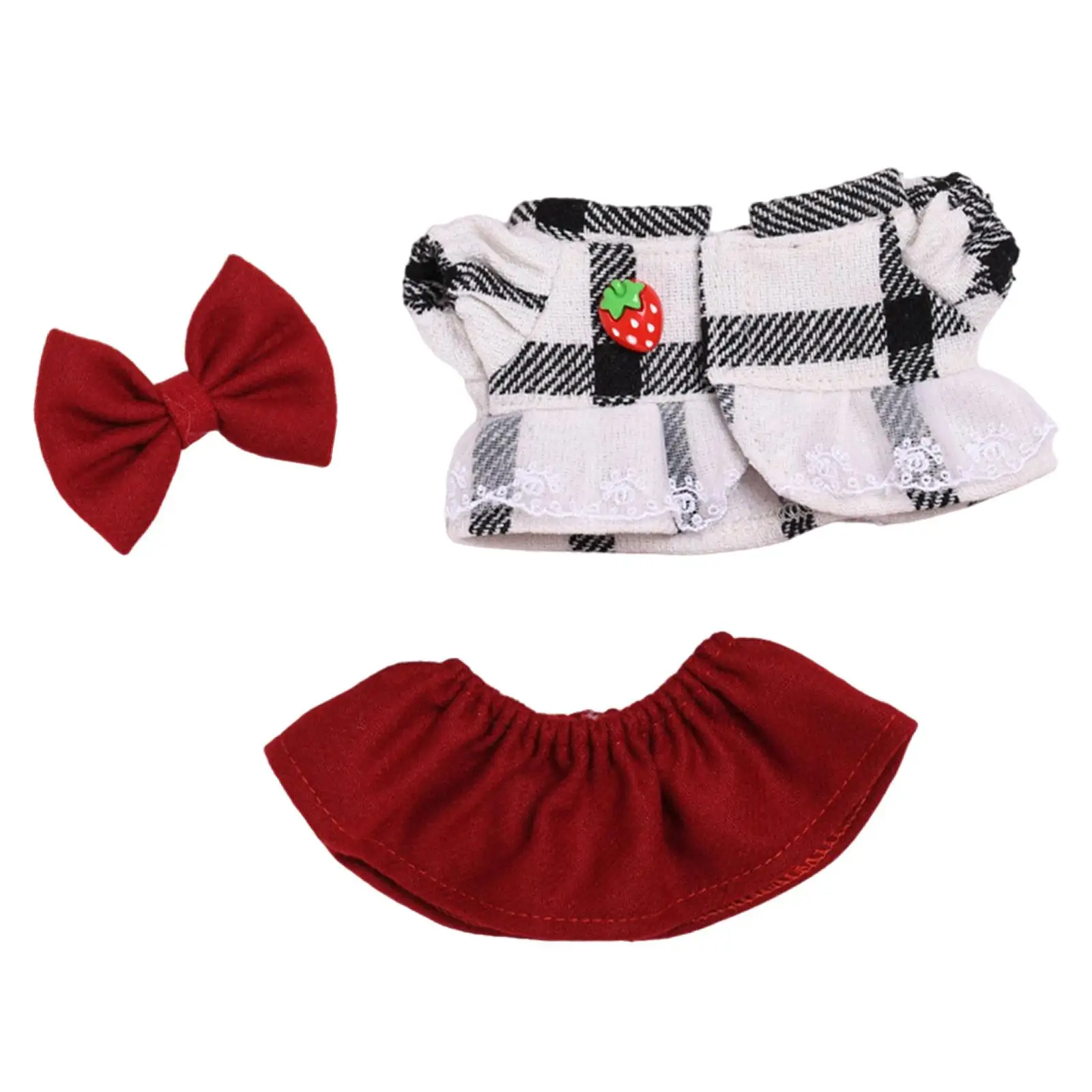 Plush Figure Top and Short Skirt Dress up for Hands on 7.87'' Pendant Doll