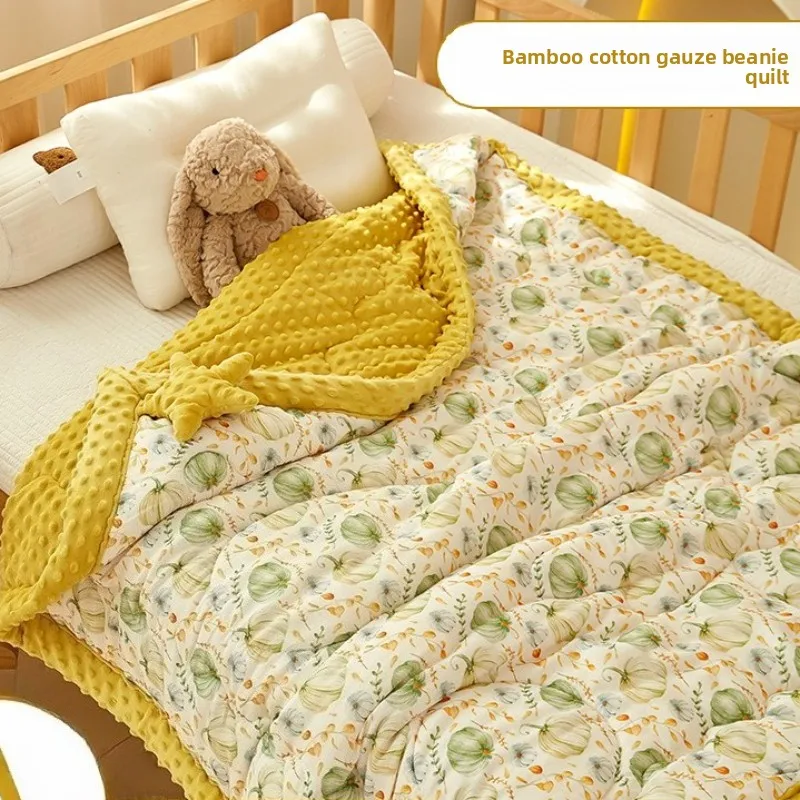 Edredón de terciopelo Doudou para bebé, manta de soja para niños, edredones cálidos gruesos de algodón de bambú estampado para otoño e invierno para guardería - imagen 2
