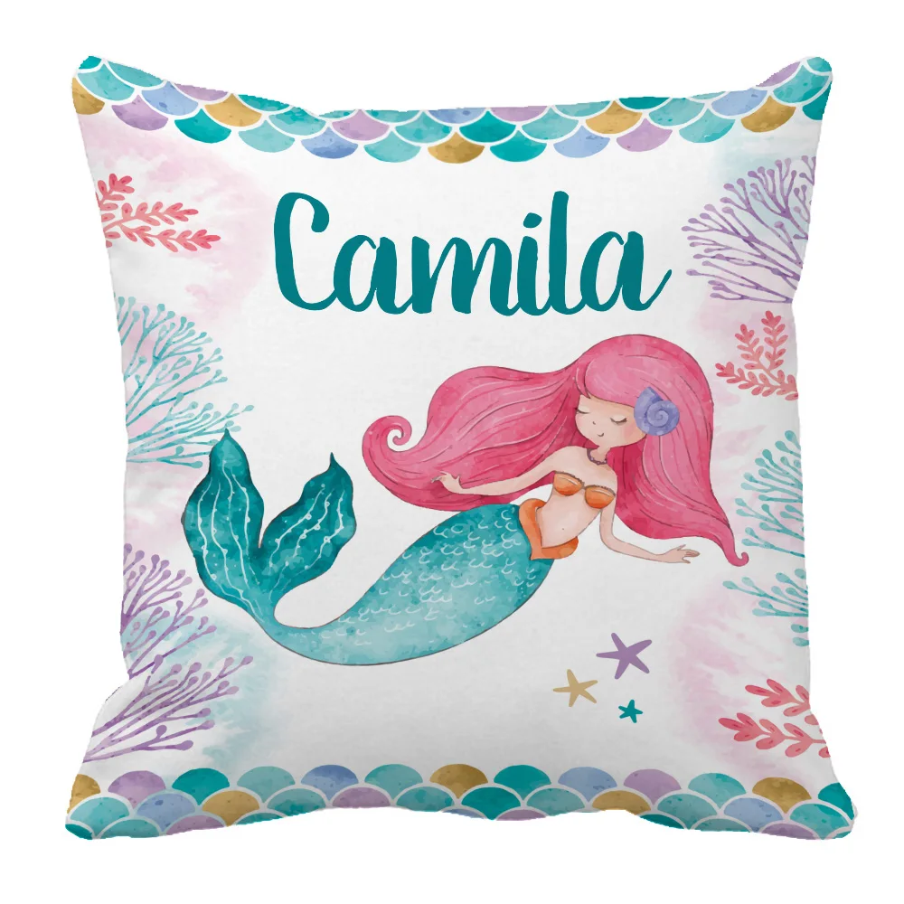 Juego sábana cuna sirena con nombre – manta y almohada personalizadas - imagen 5