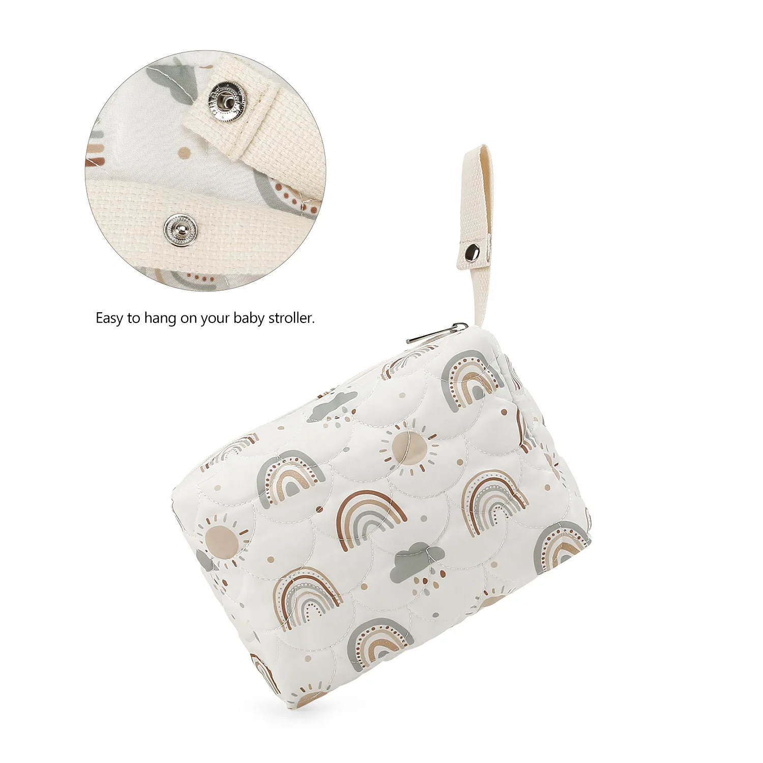 Bolsa de pañales arcoíris colgante reutilizable para cochecito y viaje - imagen 4