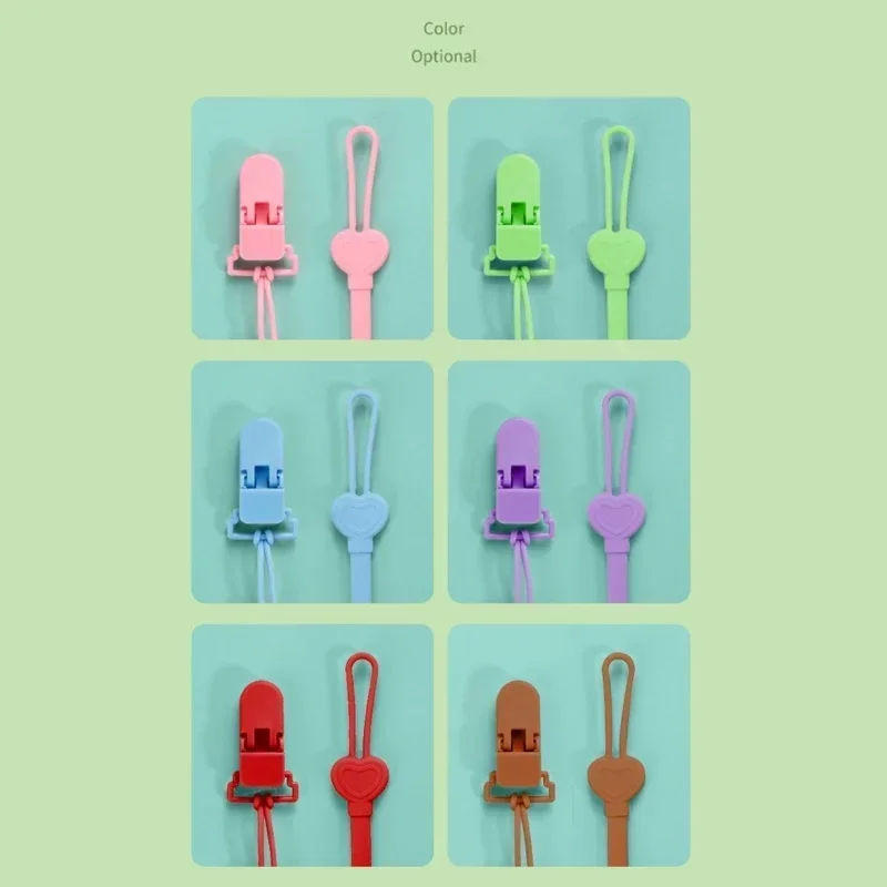 Correa para chupete de bebé, cadena de silicona, Clip de dentición fijo, cadena para mordedor para recién nacido, soporte para pezones, accesorios de lactancia - imagen 3