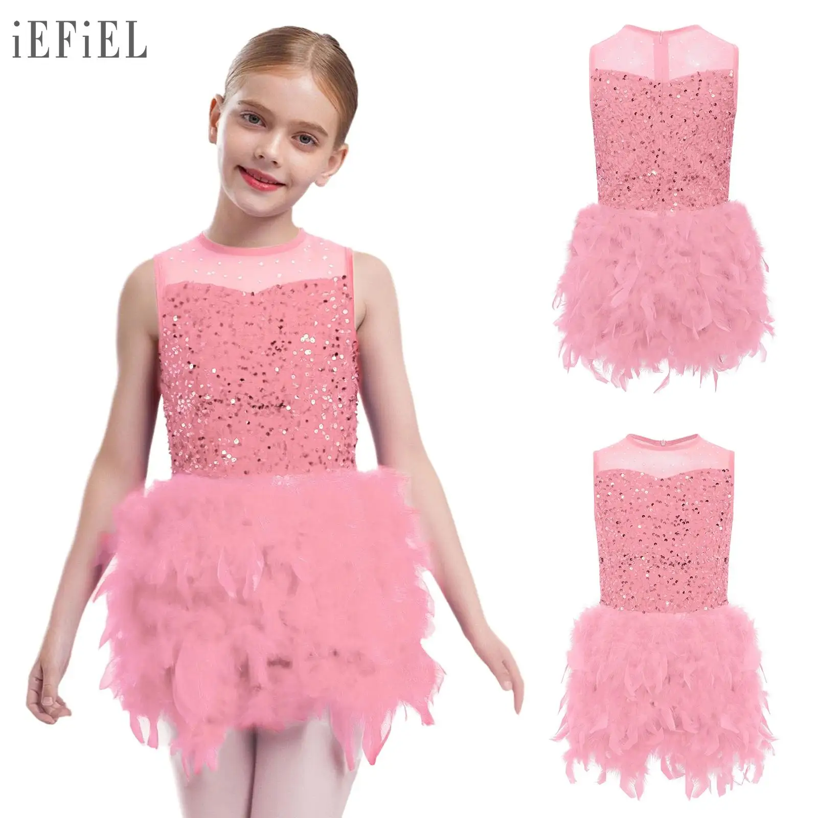 Vestido de leotardo de Ballet para niñas, trajes de actuación de baile, encaje de lentejuelas, gasa, bordado de diamantes de imitación, vestido tutú de tul lírico
