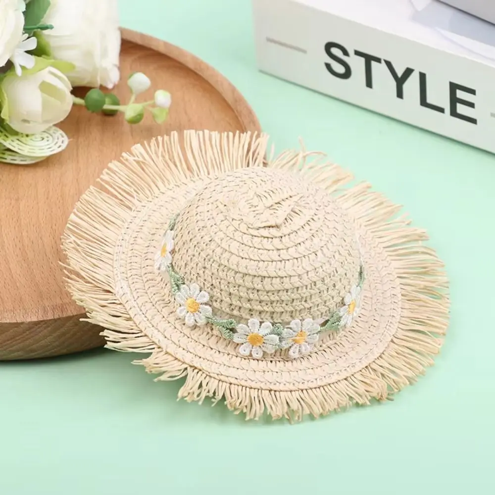 Sombrero de Margarita hecho a mano para casa de muñecas, gorra para el sol para muñeca 1/6, accesorios, sombrero bonito con decoración de lazo, sombrero para muñeca, juguete para regalo para niños - imagen 2