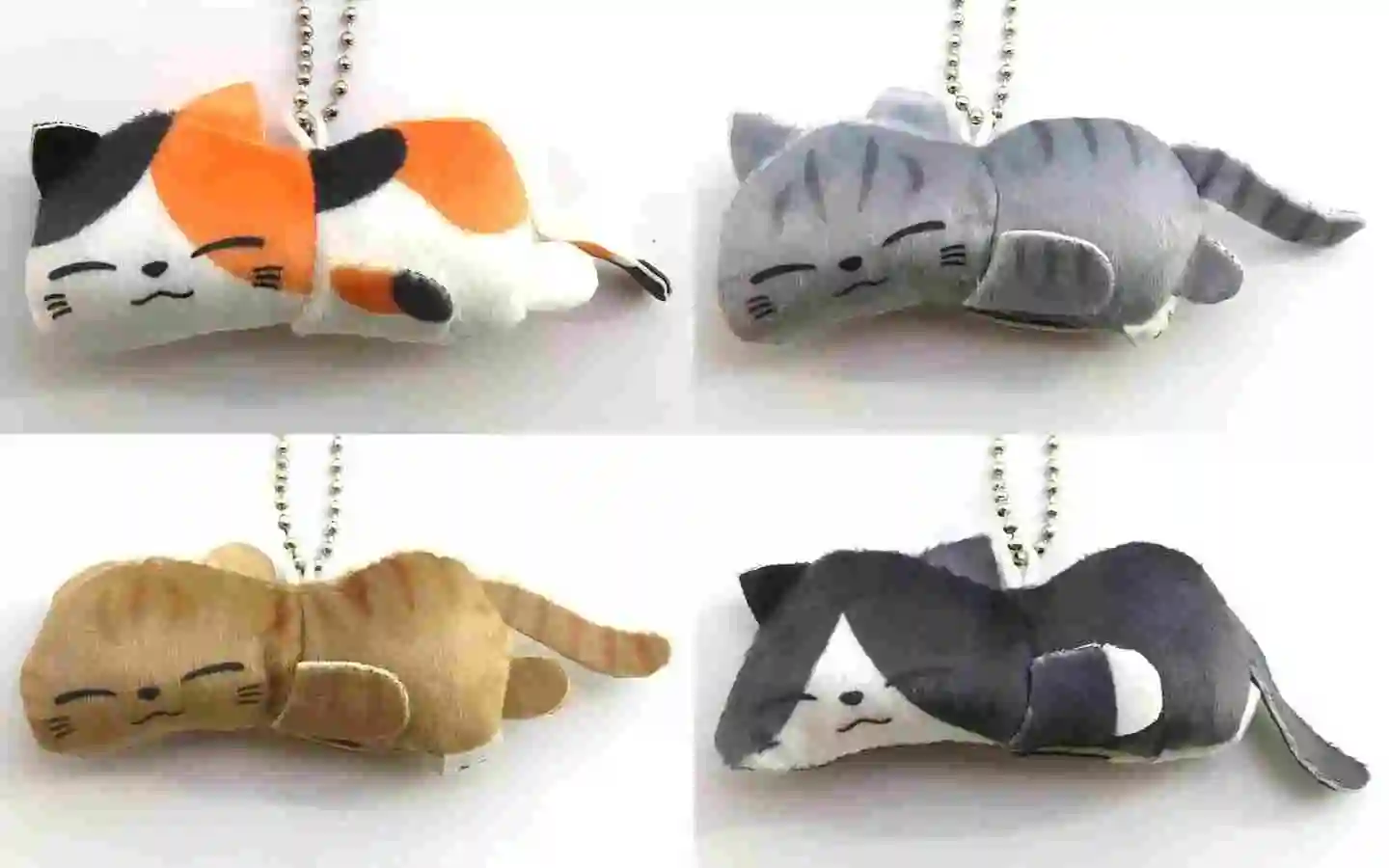 YUMEYA cápsula de juguete lindo kawaii gato relajado durmiendo Kitty calico gato relleno gatito mascota muñeco de peluche bola cadena colgante figuras - imagen 2