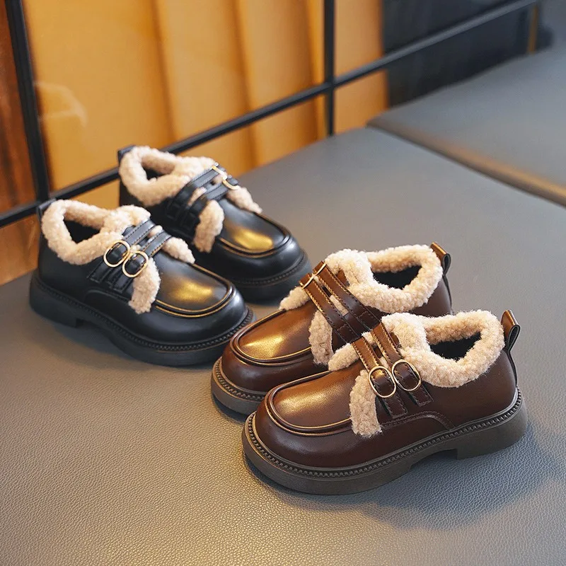 Mocasines para niños 2025, nuevo estilo de invierno, suela plana para niños, bota individual para niños, zapatos casuales versátiles de estilo británico para hombres y mujeres - imagen 4