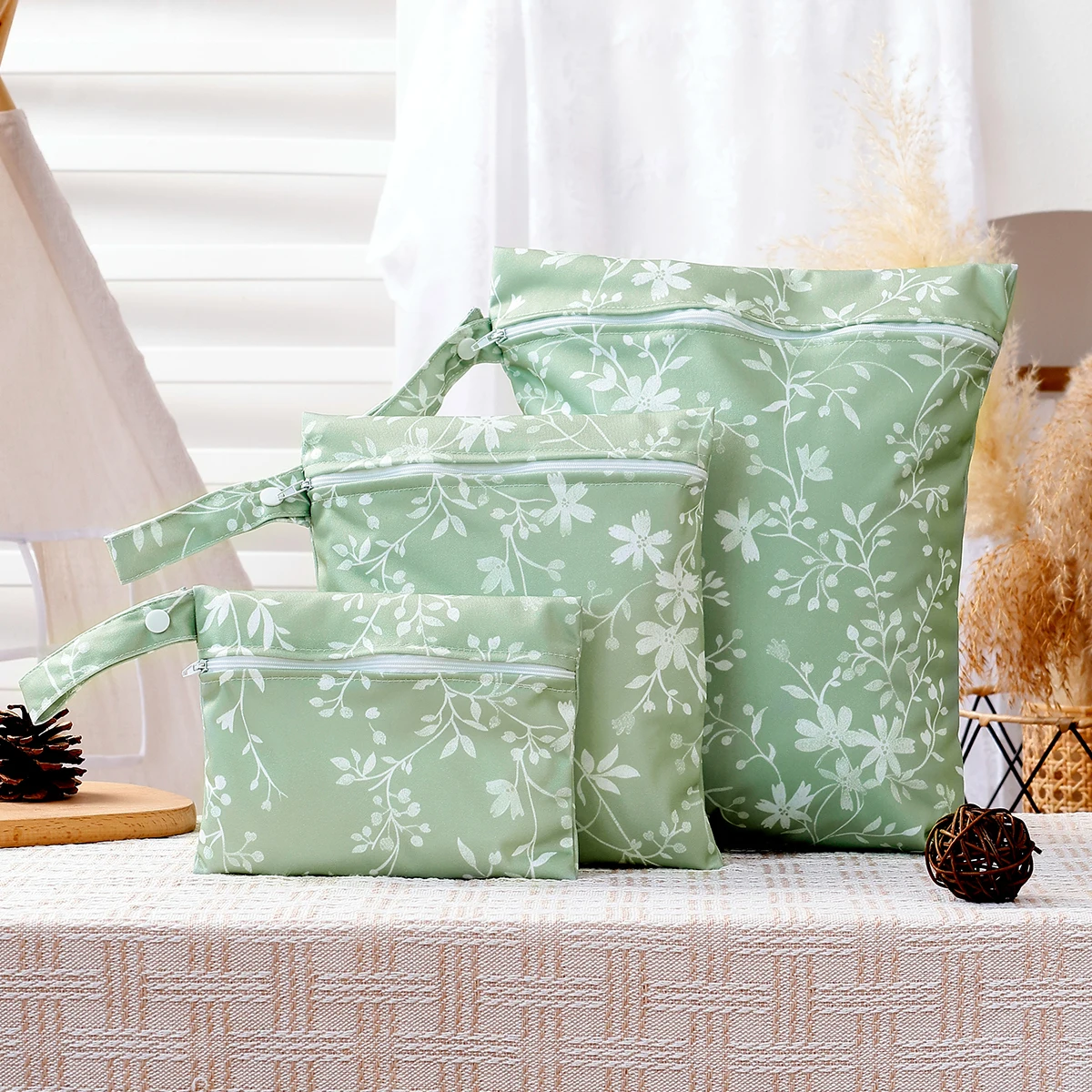 HappyFlute-Juego de fundas para pañales reutilizables, impermeables, con cremallera suave, bolsa húmeda, uso en múltiples escenarios, bolsillo colgante para viajes, 3 uds. - imagen 3