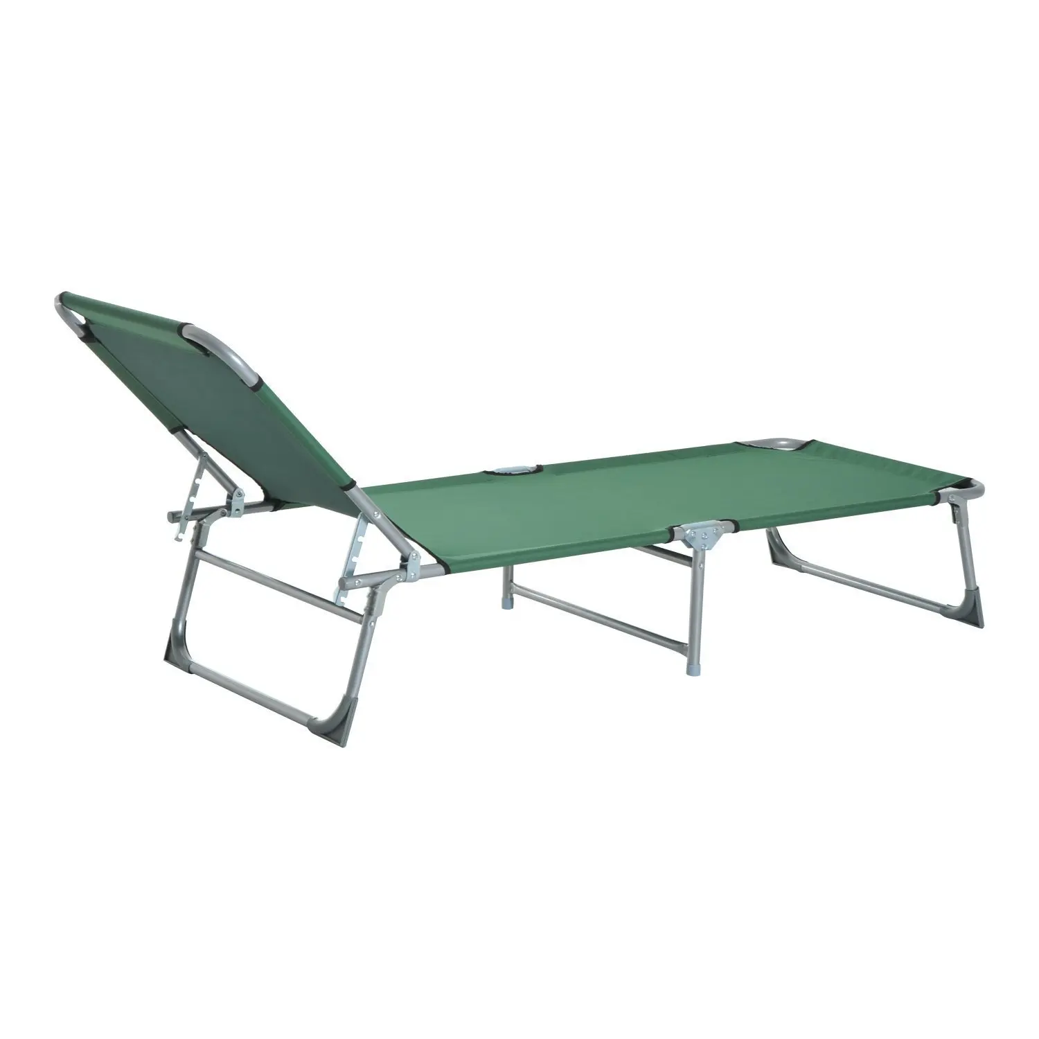 Outsunny Cama de Camping Plegable Tumbona Plegable con Respaldo Ajustable en 4 Niveles Carga 120 kg para Playa Jardín Piscina Senderismo 187x58x28 cm - imagen 4