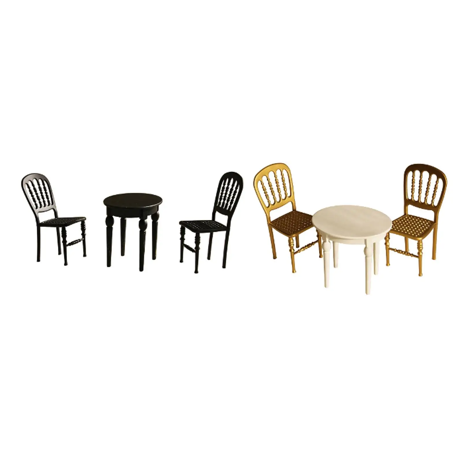 1/12 Dollhouse Miniatures Table Chair Pretend Play Props Simulation Mini Furniture