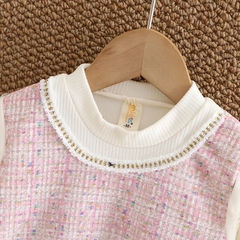 Vestido para niñas pequeñas, primavera y otoño, vestido de princesa de encaje de manga larga para niños pequeños, ropa para niños - imagen 5