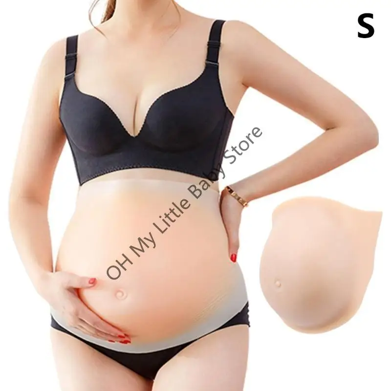 Potenciador vientre silicona con gancho y bucle ajustable M76C para apariencia realista en simulación embarazo y - imagen 3