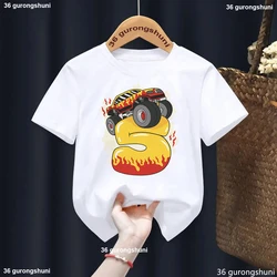 Camiseta infantil con coche estampado - Estilo kawaii para verano