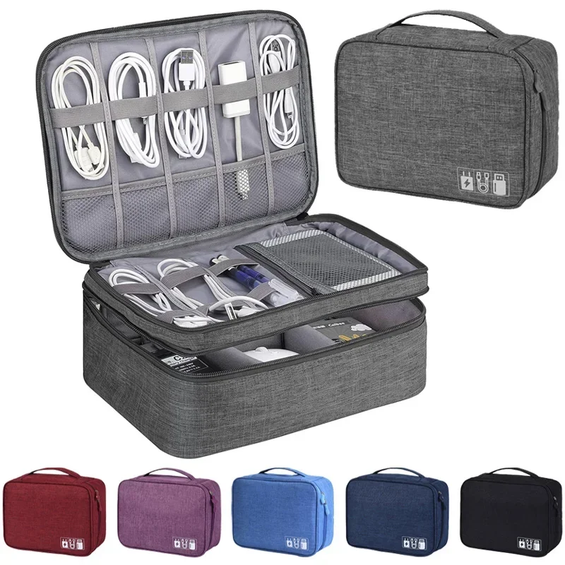 Organizador cables USB viaje – Bolsa almacenamiento niños