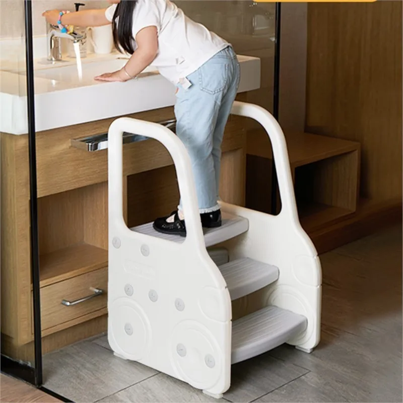 LazyChild-taburete de lavabo para niños, taburete de plástico para baño, escaleras móviles desmontables, antideslizante, multifunción, para lavar a mano