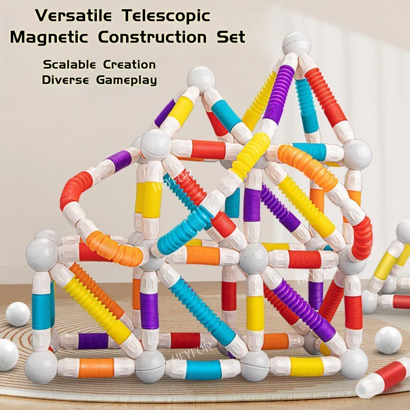 Bloques magnéticos para niños pequeños, juguetes de construcción, agarre suave, palos magnéticos flexibles, juego de construcción, vástago de aprendizaje, juguetes sensoriales preescolares