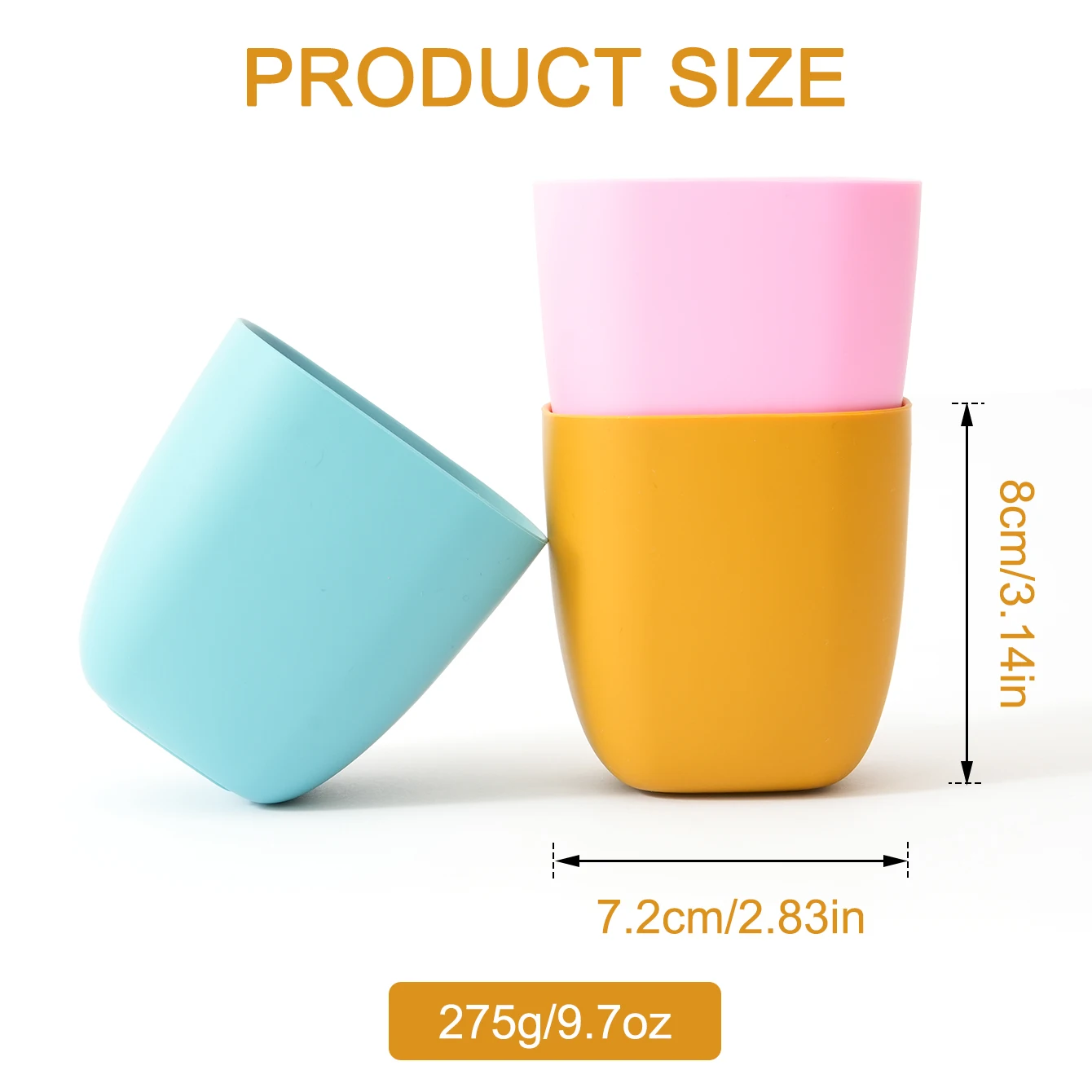 Color niños 1 Uds taza de silicona para bebé botella de agua de alimentación portátil taza de aperitivos de entrenamiento Color puro sin BPA taza de aprendizaje para niños pequeños - imagen 3