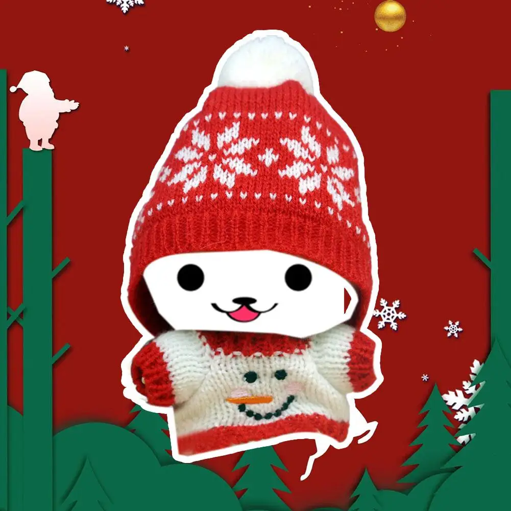 Ropa de muñecas de 17cm para Labubu V1/v2, Mini sombrero de Navidad, suéter, bufanda, capa, traje, accesorios, ropa de Año Nuevo, regalo O6a5 - imagen 2