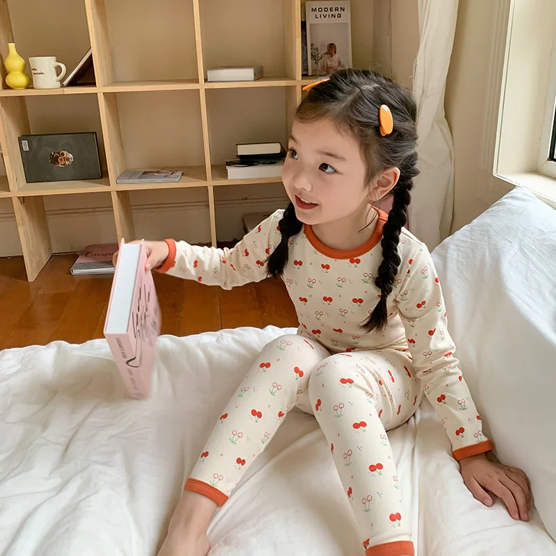 Conjuntos de pijamas para niños, conjunto de ropa de dormir para niñas, camiseta de manga larga de algodón + conjuntos de pantalones, ropa de niña de dibujos animados, traje de pijama - imagen 4