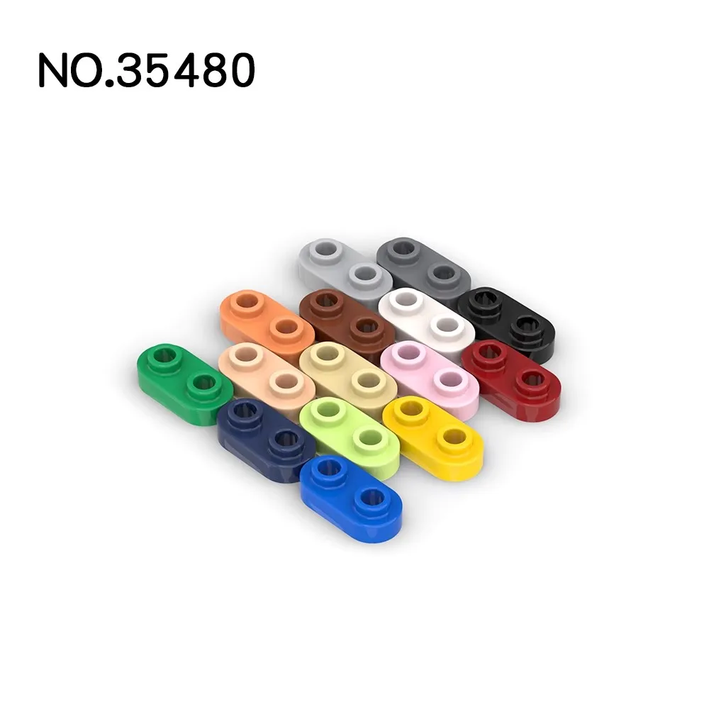 100 Uds 35480 bloques de construcción 10 pezzi piastra 1x2 arrotondata con 2 tachuelas aperte per parti di mattoni fai da te compatibilidad MOC - imagen 2