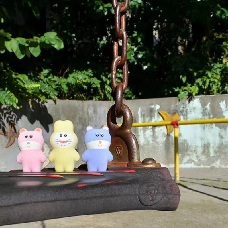 Kenelephant cápsula juguetes lindo ratón pequeño flocado mascota 2 ojos redondos rata esponjosa miniaturas de pie adornos figuras gashapon - imagen 3