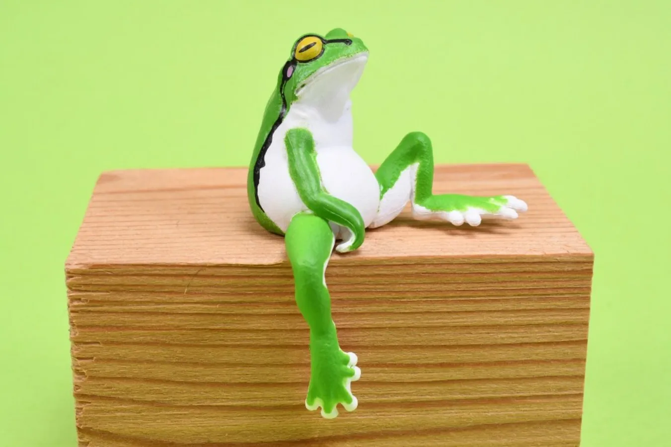 Juguetes de cápsula YELL kawaii, rana de árbol de descanso, toma una rotura juntos, paraguas de hoja en crepuscular, figuras de adornos para pecera de acuario - imagen 2