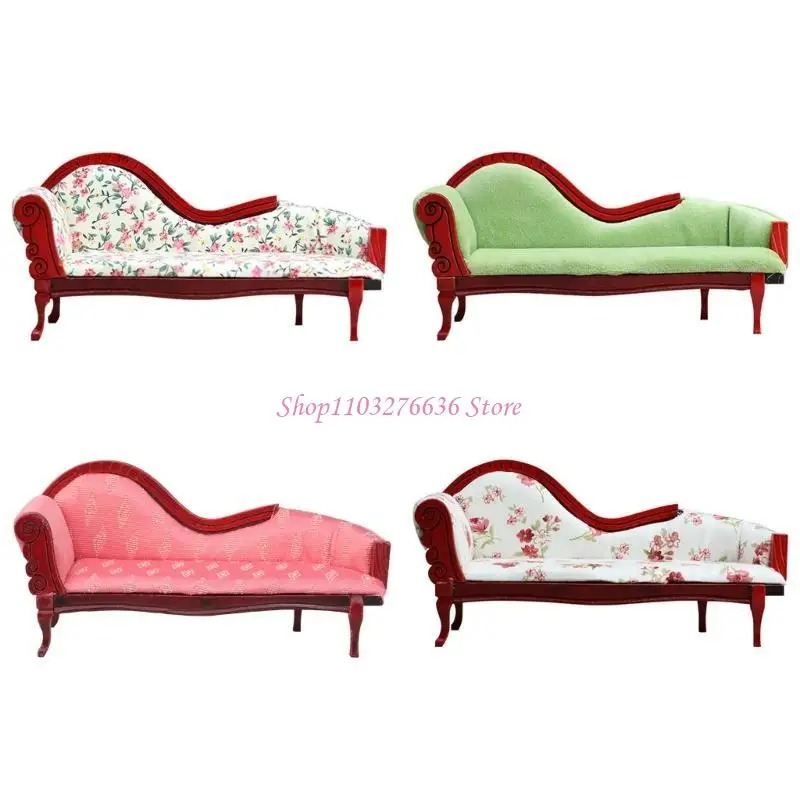 R6FD 1/12 Casas muñecas en miniatura Muebles cama tumbona - imagen 3