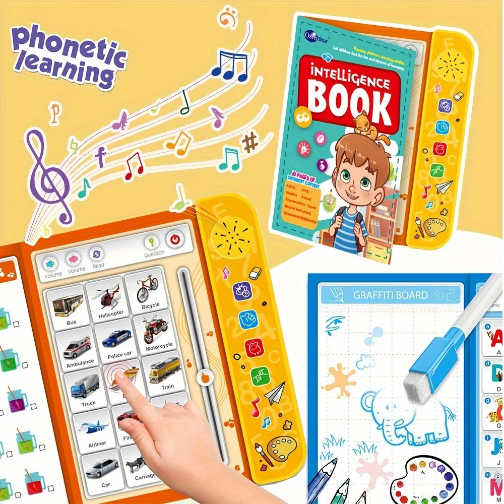 Libro táctil inglés niños con sonido bolígrafo – Regalo educativo - imagen 3