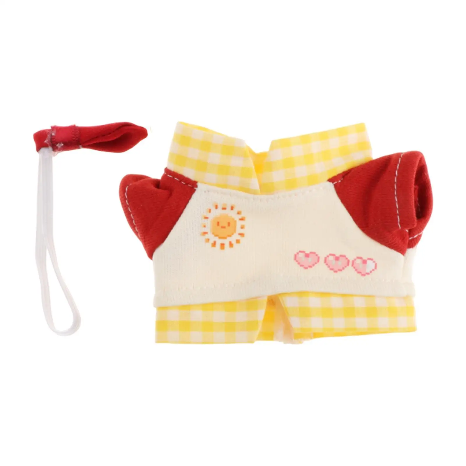 Plush Doll Pullover Top DIY Clothing for Kids Birthday Gift Fashion Photo Props Costumes Make Your Own Dolls with Tie for 17cm