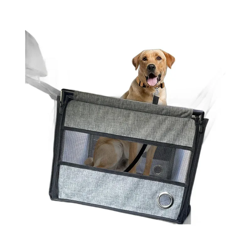 Asiento de coche para perros plegable con malla de seguridad - imagen 3