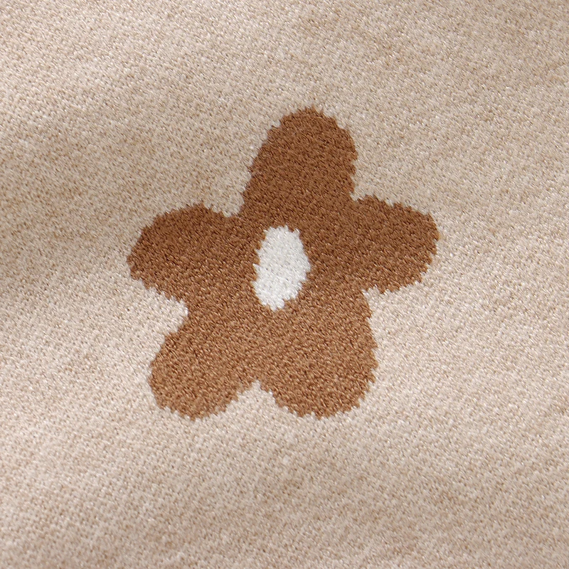 Peleles florales para niñas, monos de otoño Beige de manga larga tejidos, monos para recién nacidos, trajes de 0 a 18m, ropa para niños pequeños - imagen 5