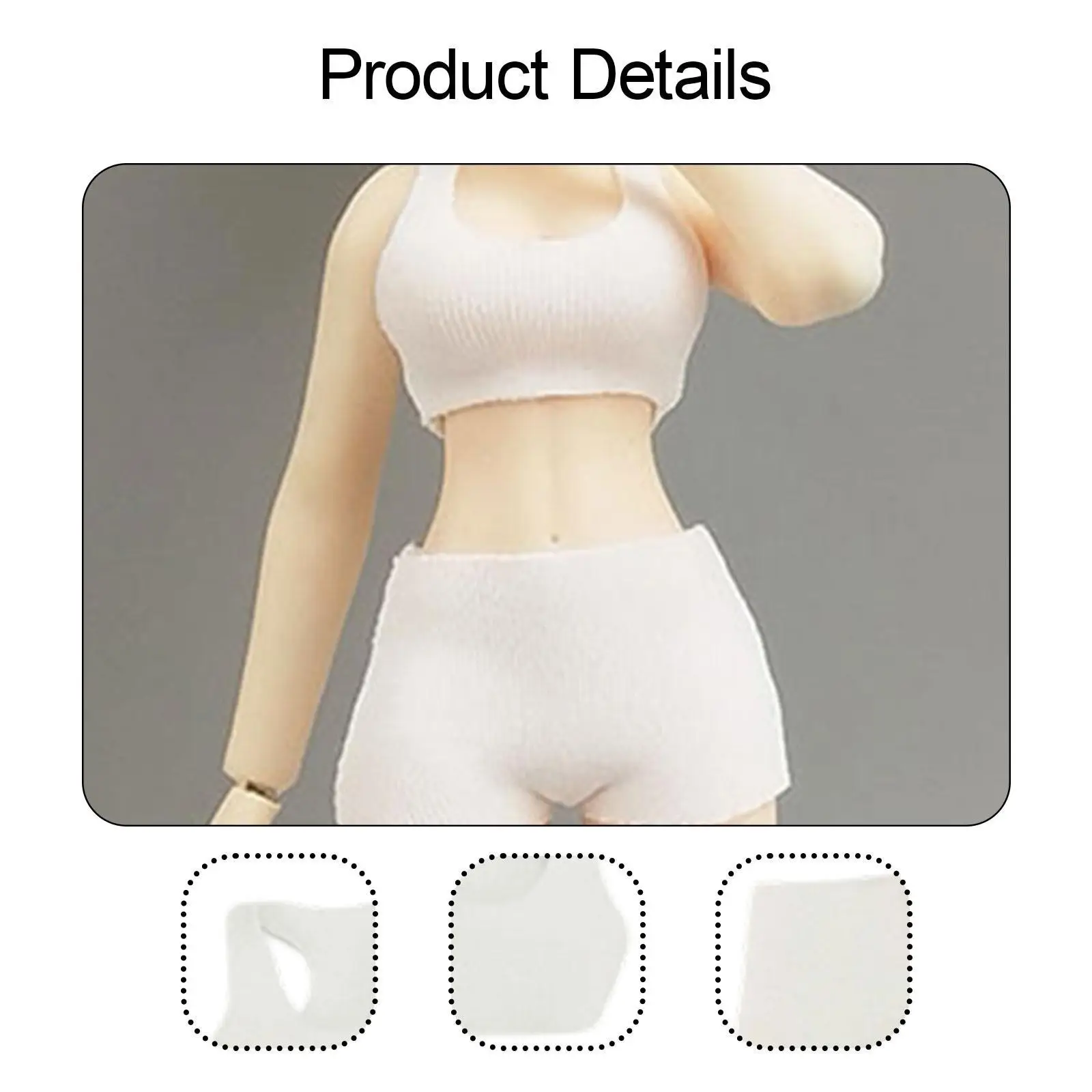 1/12 Sports Vest Shorts Set for Female Figure Fashion Soft Miniature Sports Bra and Shorts Doll Clothes Mini Clothing