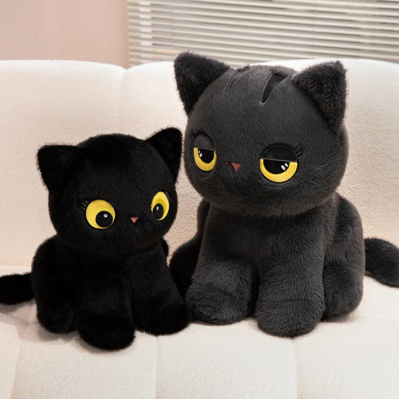 Cojín peluche gato negro sentado para decoración infantil - imagen 3