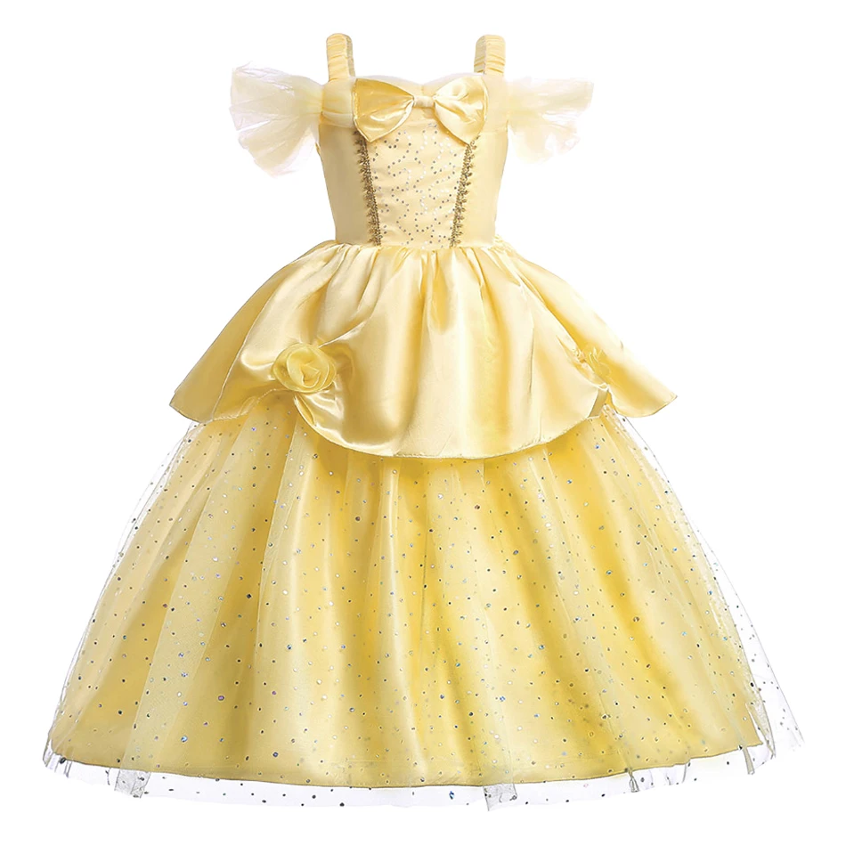 Vestido de lujo para niñas pequeñas, ropa de Rapunzel, Elsa, campana, Princesa, Cosplay, fiesta de Navidad, Carnaval - imagen 2