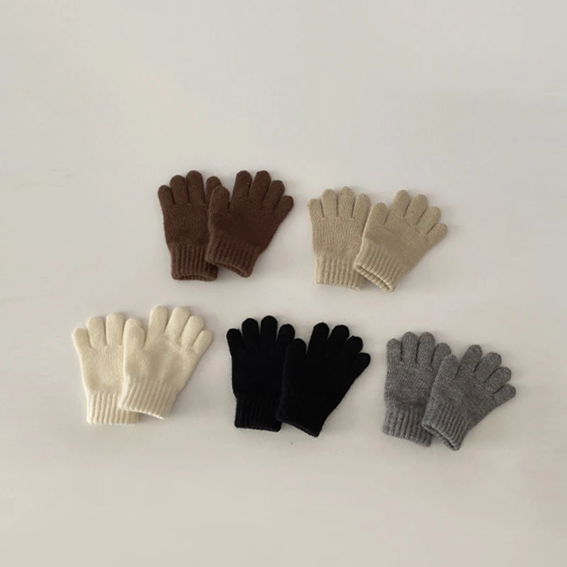 Guantes de invierno infantiles tejidos térmicos para esquí y exterior - imagen 3