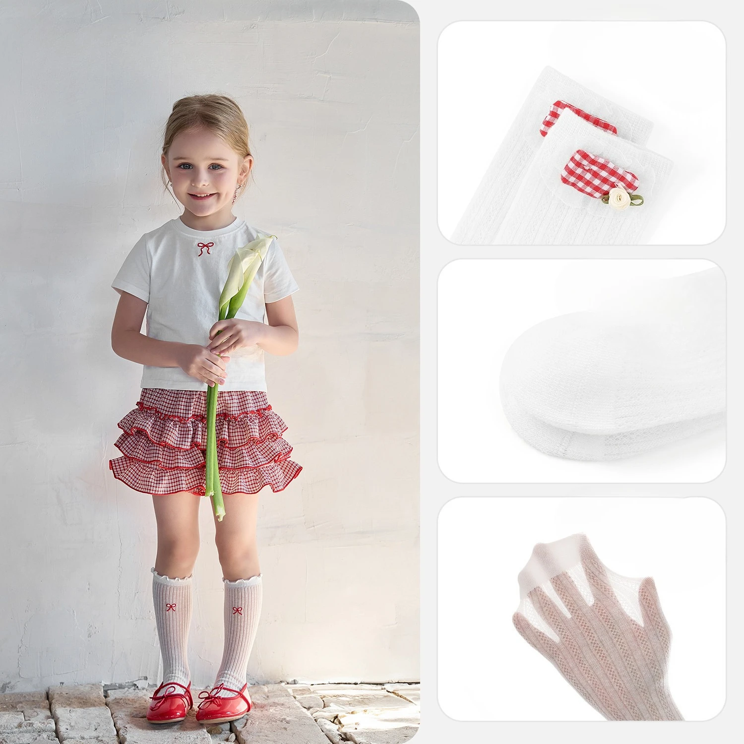 Medias de malla transpirable hasta la rodilla para niña – Elásticas - imagen 4