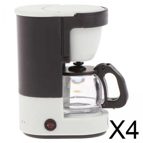 4 muebles para casa de muñecas, máquina de café, escala 1/12 para decoración, juguetes creativos, verde