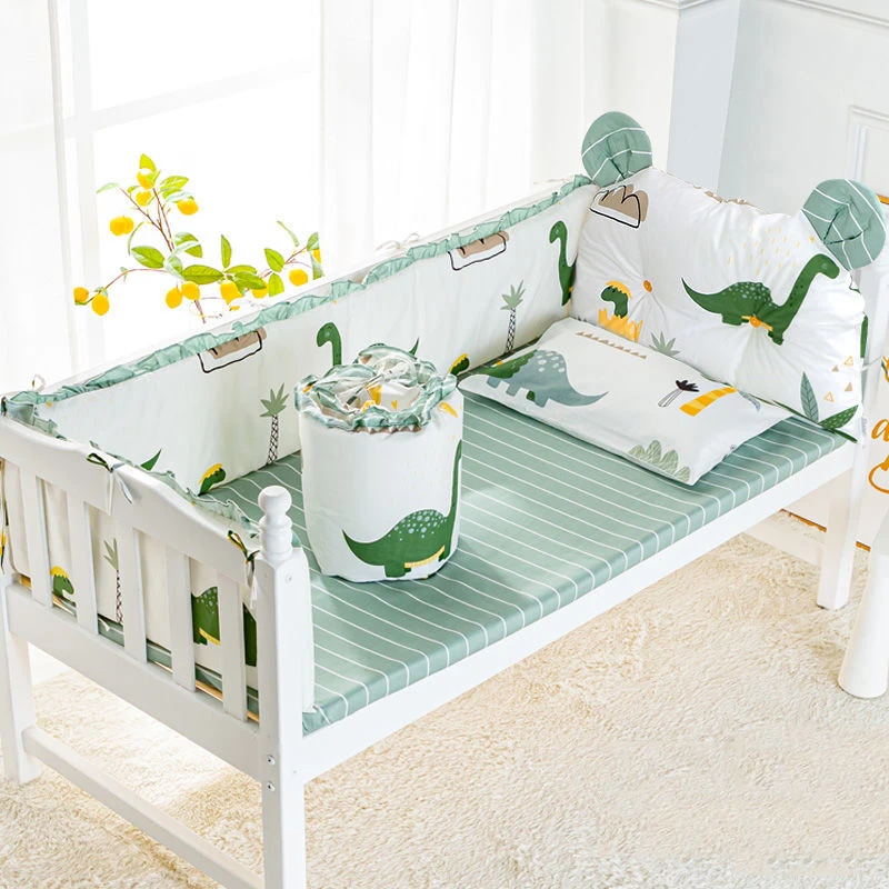 Bonito cuna anticolisión, cama envolvente para niños, cama empalmada, valla para cama, protector grueso de algodón para recién nacidos, cojín, Kit de cama para bebé - imagen 2