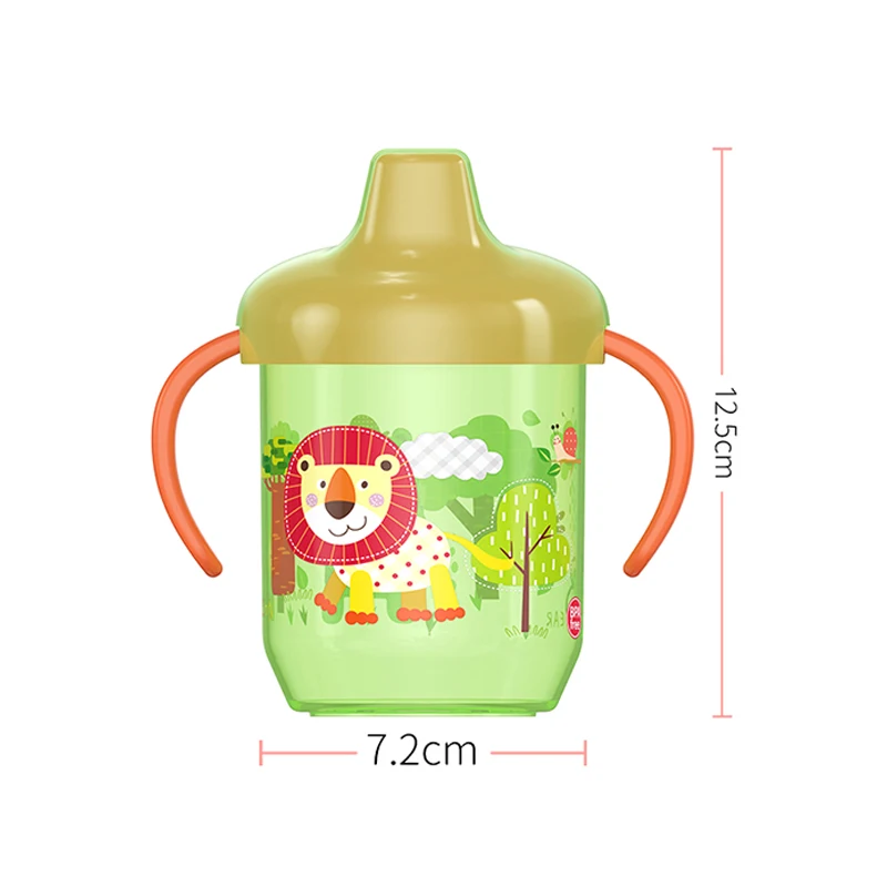 Bonita taza de pico de pato, taza para aprender a beber con doble asa, tapa abatible, sin BPA, a prueba de fugas, botella de agua para bebés con tapa - imagen 2
