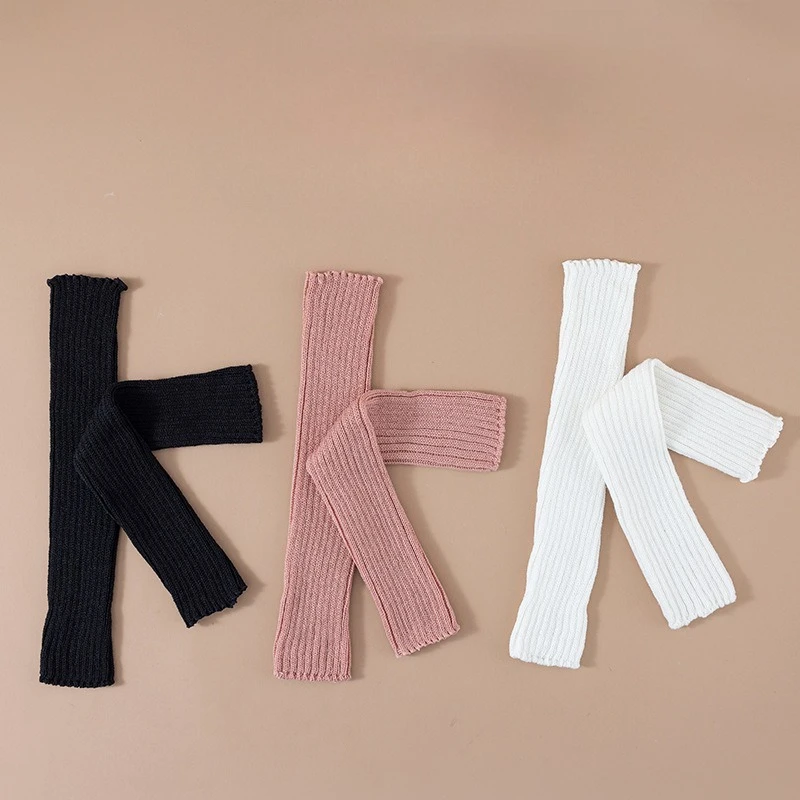Calentadores de piernas coreanos informales de Color sólido para niñas, calcetines cálidos tejidos hasta la pantorrilla para niños, calcetines escolares suaves de moda para Otoño e Invierno - imagen 4