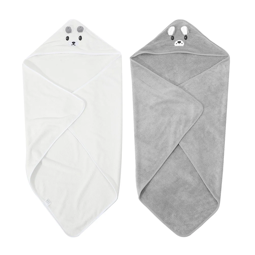 Toalla de baño para niños, 2 uds., forro polar Coral, suave y absorbente, capa de toalla de ducha para niños pequeños, adecuada para interiores y exteriores - imagen 4