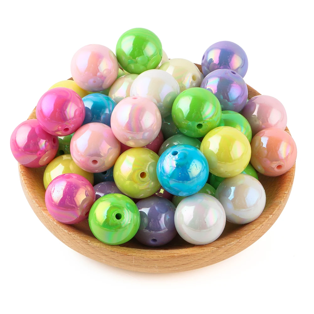 16/20mm 20/30 Uds nuevo VU plateado cuentas acrílicas de concha coloridas sueltas DIY cadena para teléfono móvil llavero Material accesorios de joyería - imagen 5