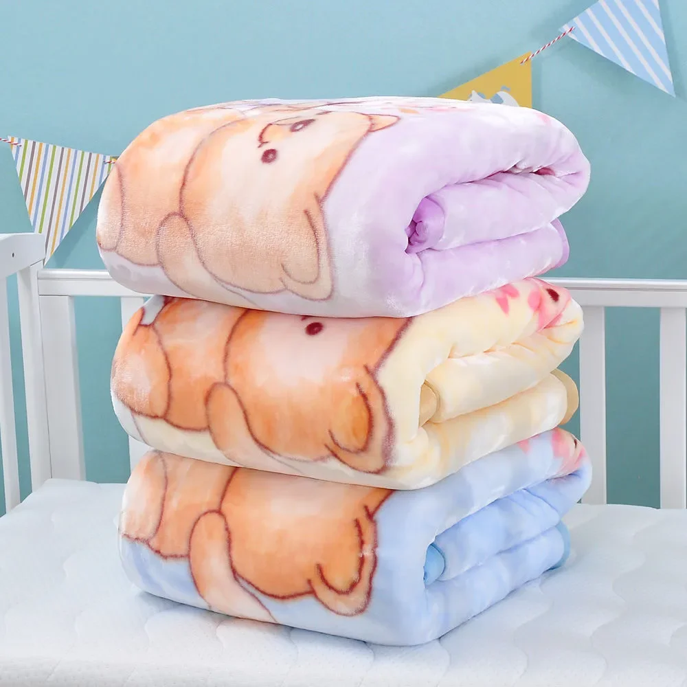 Manta con estampado de dibujos animados para bebé, manta pequeña suave y cálida para invierno, nueva manta para almuerzo para niños y niñas - imagen 3