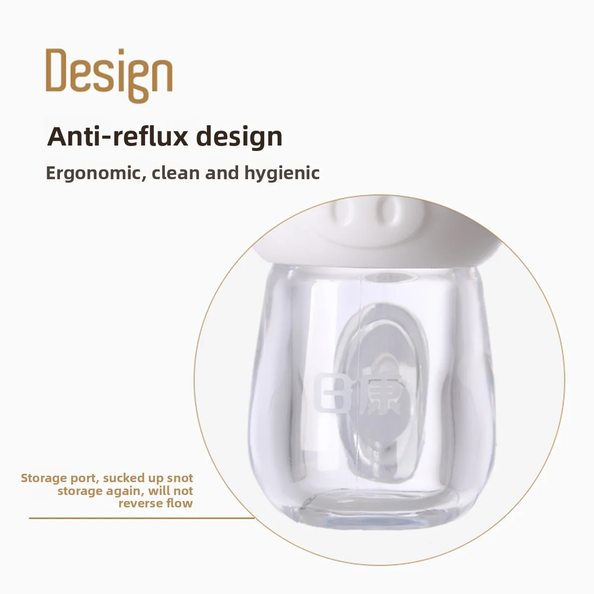 Aspirador nasal para bebés, limpieza de moco nasal para niños recién nacidos, tapón nasal de succión bucal Manual antirreflujo para bebés - imagen 3