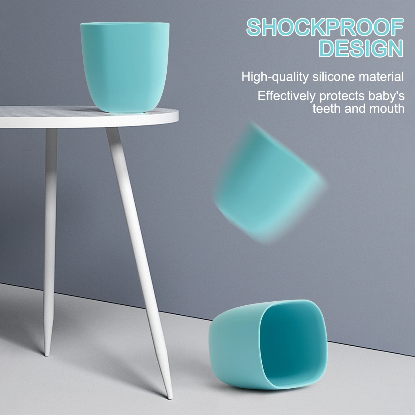 Color niños 1 Uds taza de silicona para bebé botella de agua de alimentación portátil taza de aperitivos de entrenamiento Color puro sin BPA taza de aprendizaje para niños pequeños - imagen 4